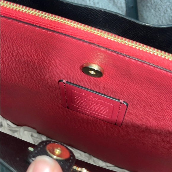 Coach Brown and Red Signature Bucket Bag - Picture 3 of 5